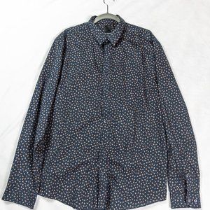 Men's Slim Fit Easy Iron H&M Navy Bird Shirt